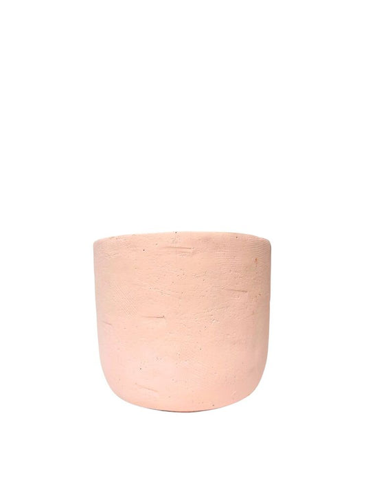 5 Inch Peach Round Cement Planter 5.5W x 5H -- 8 Per Case
