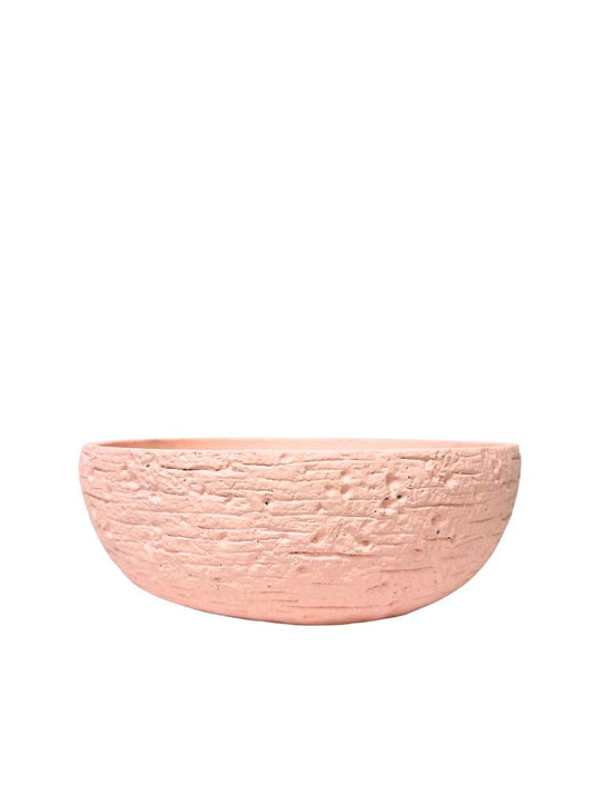 3.5 Inch Peach Bowl Cement Planter 10W x 3.5H -- 6 Per Case