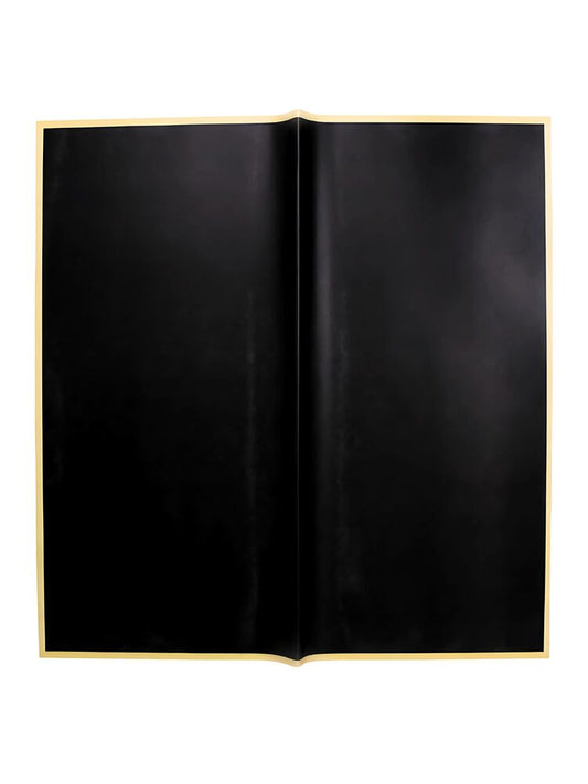 Black w/ Gold Edge Flower Wrapping Paper 20pcs -- 50 Per Case