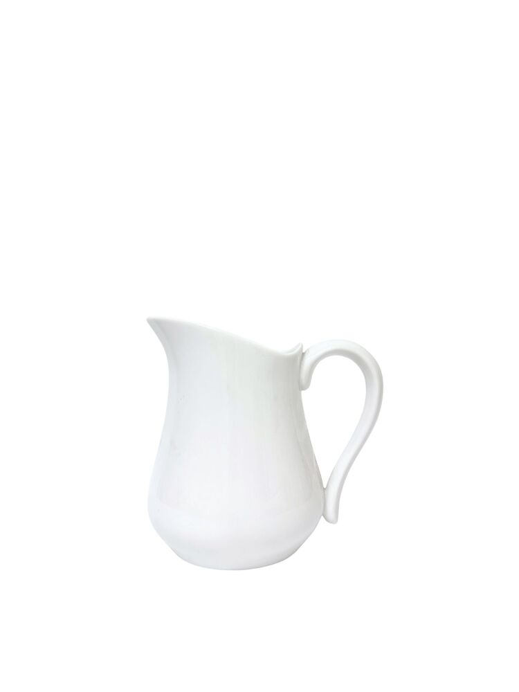 7.5 Inch White Pitcher Ceramic Vase 5W x 7.5H -- 18 Per Case