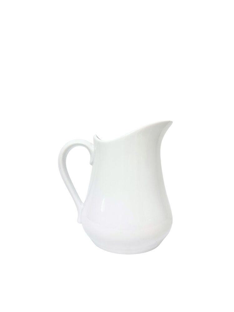 6.75 Inch White Pitcher Ceramic Vase 3.5W x 6.75H -- 48 Per Case