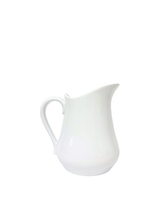 6.75 Inch White Pitcher Ceramic Vase 3.5W x 6.75H -- 48 Per Case