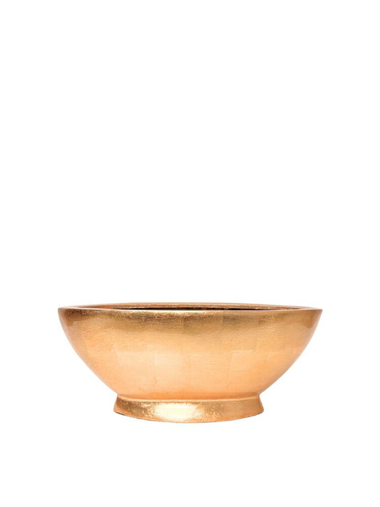5.5 Inch Gold Leaf Boat Polystone Planter 13.5L x 6.75W x 5.5H -- 4 Per Case