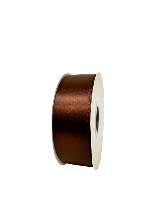 1.5 Inch Polyester Single Satin Ribbon (50 Yards) - Brown -- 9 Per Case