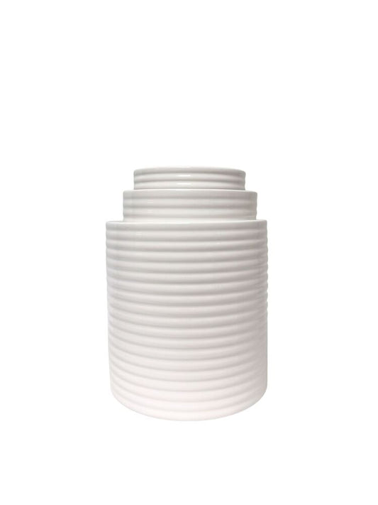 3-Piece Set White Cylinder Ceramic Vase 7W x 7h -- 6 Per Case