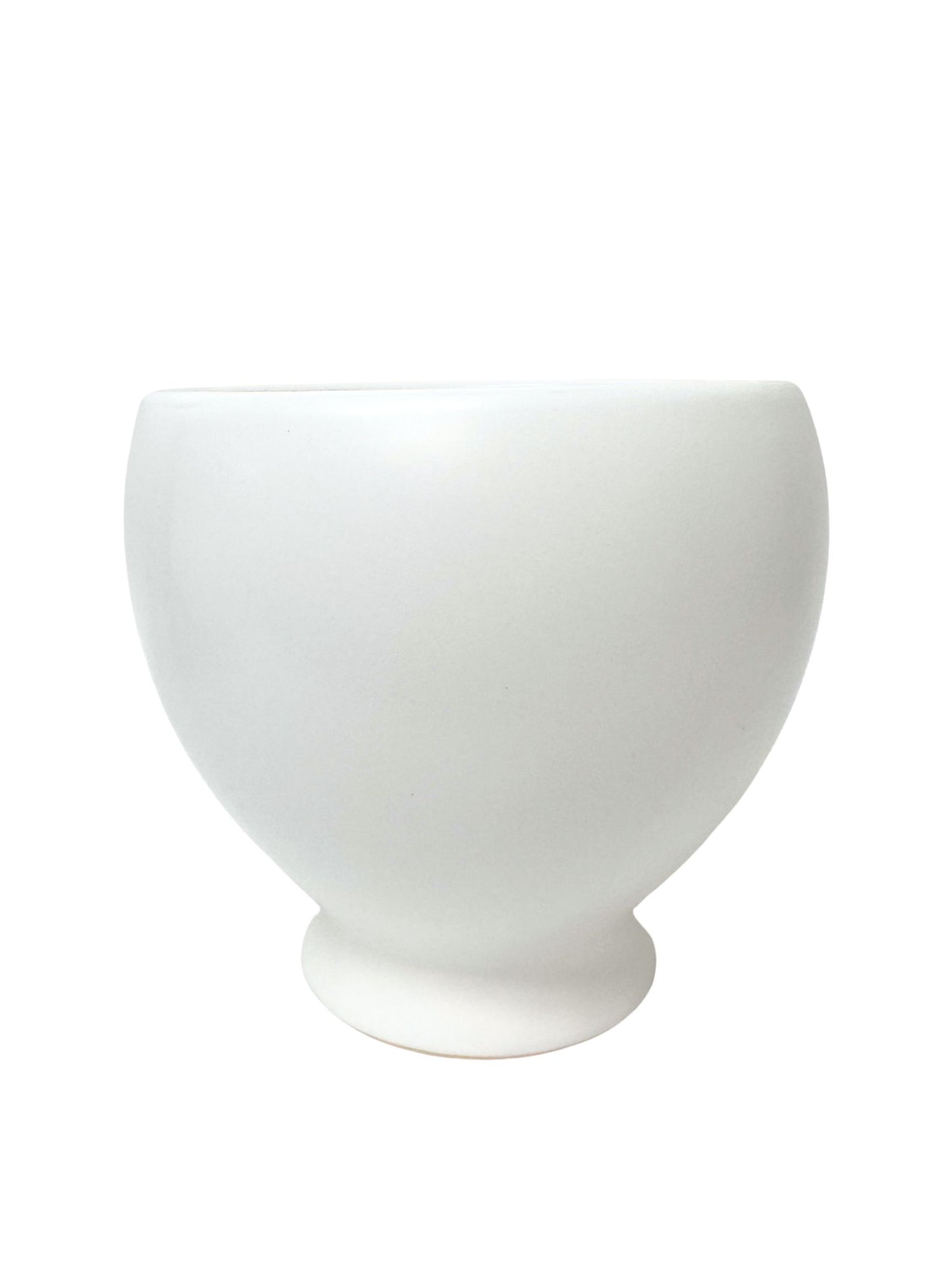 6.75 Inch White Bowl Ceramic Vase 7.5"W x 6.75"H -- 6 Per Case