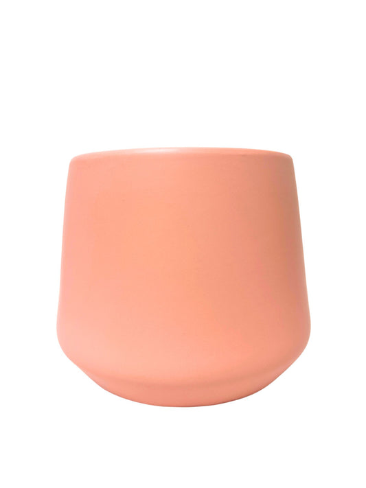 7 Inch Rose Blossom Round Ceramic Vase 8.5W x 7H -- 6 Per Case