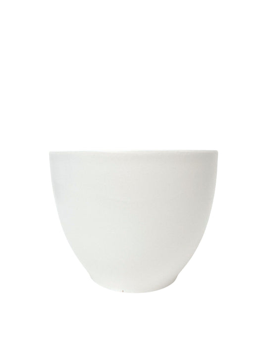 5.25 Inch White Round Ceramic Vase 6.5W x 5.25H -- 12 Per Case