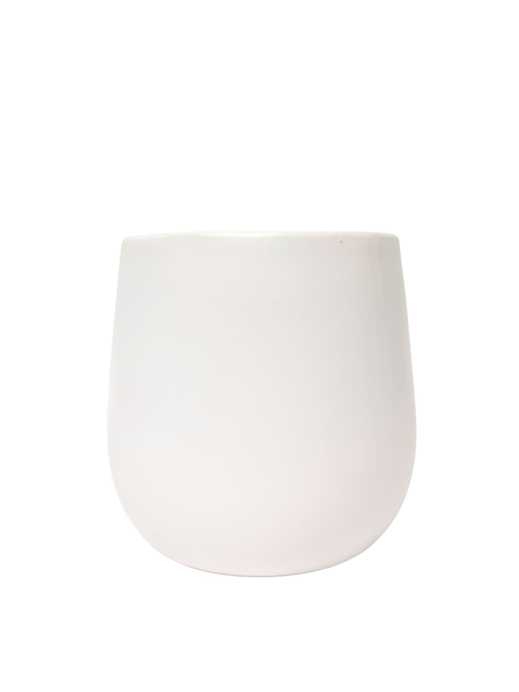 5.25 Inch White Round Ceramic Vase 5.5"W x 5.25"H -- 18 Per Case