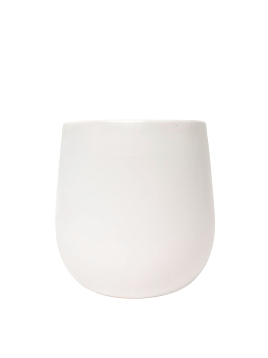 5.25 Inch White Round Ceramic Vase 5.5"W x 5.25"H -- 18 Per Case