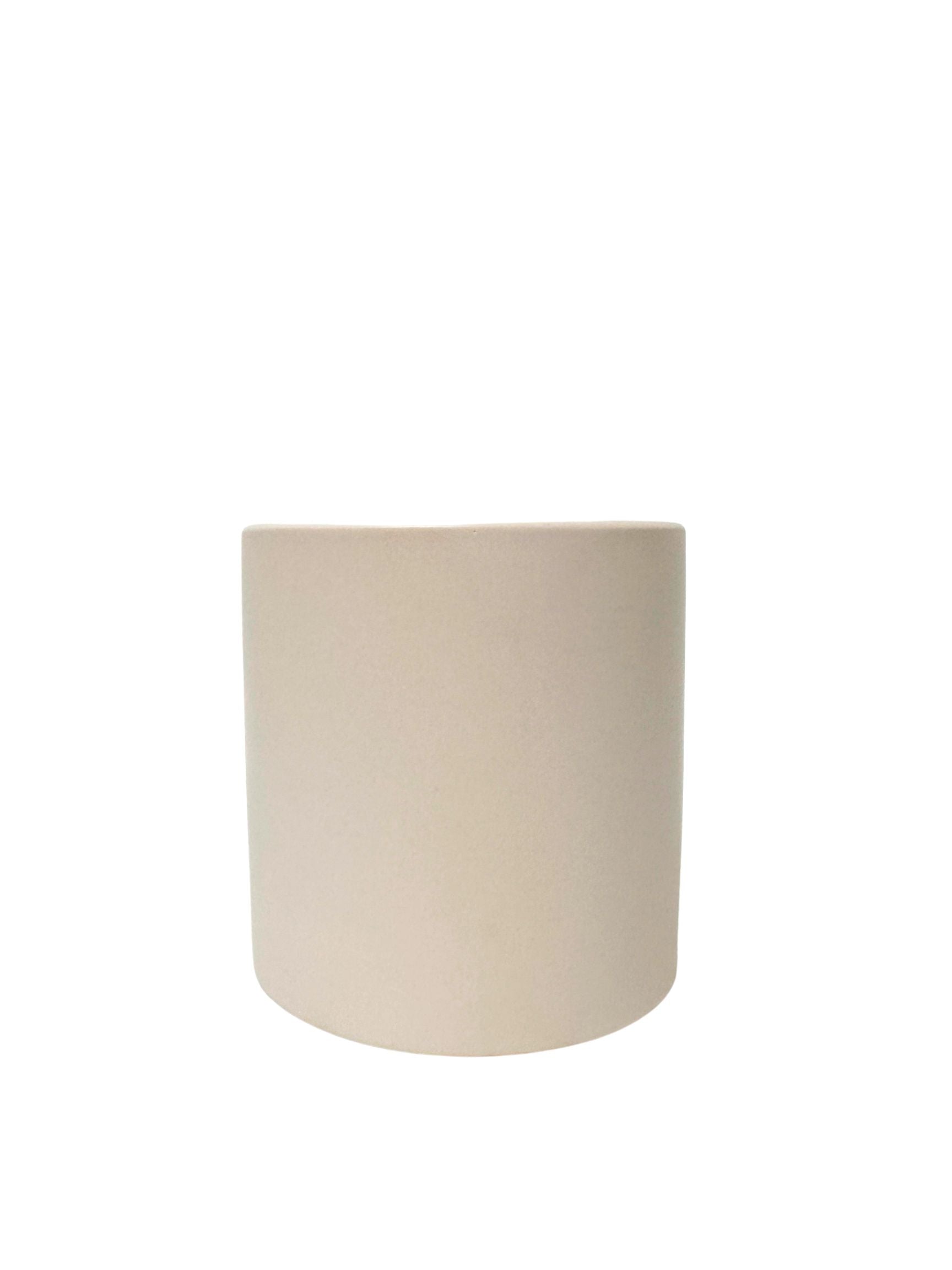 6 Inch Gray Stone Cylinder Ceramic Vase 5"W x 6"H -- 24 Per Case
