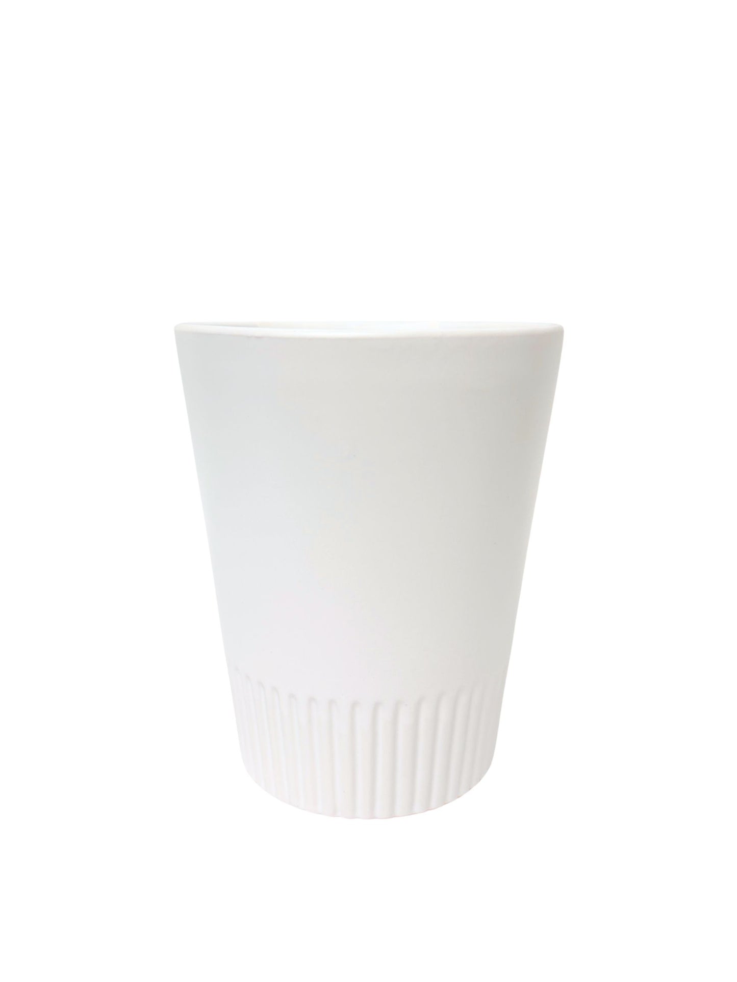 6 Inch White Round Ceramic Vase 5"W x 6"H -- 18 Per Case