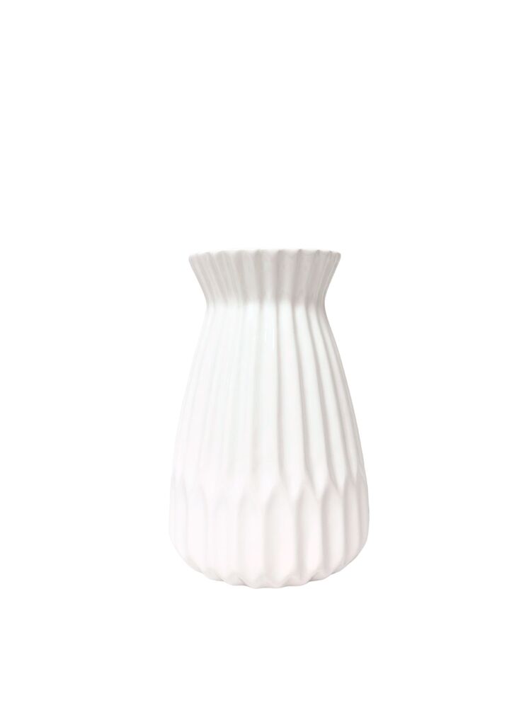 6.75 Inch White Bunch Ceramic Vase 3"W x 6.75"H -- 24 Per Case