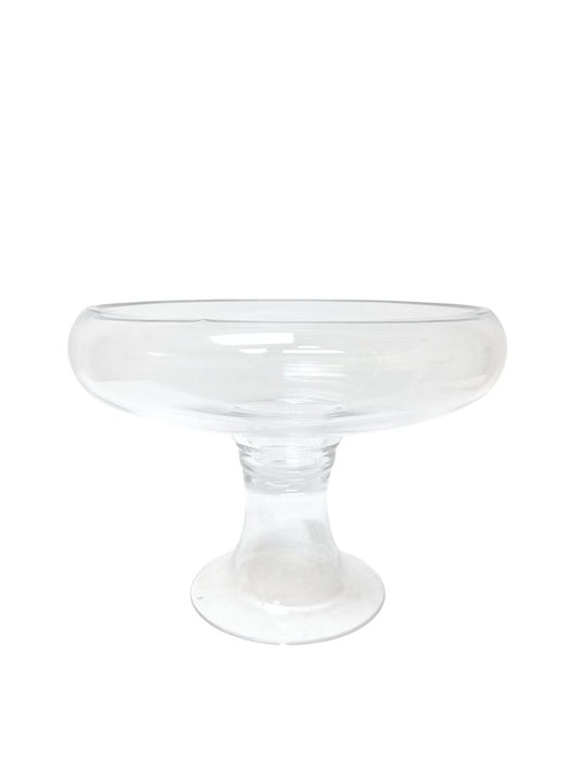 8 Inch Clear Bowl Pedestal Glass Vase 10W x 8H -- 4 Per Case