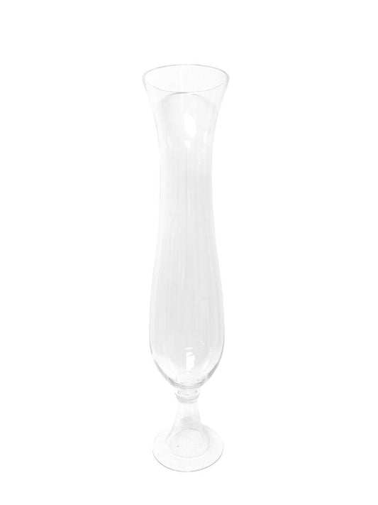 33 Inch Clear Belly Pedestal Glass Vase 7W x 33H -- 2 Per Case