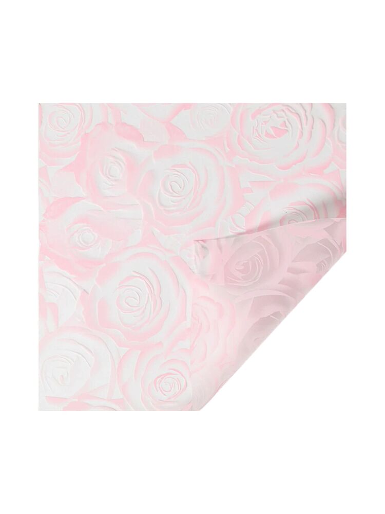 Pink Rose Pattern Flower Wrapping Paper -- 1 Per Case