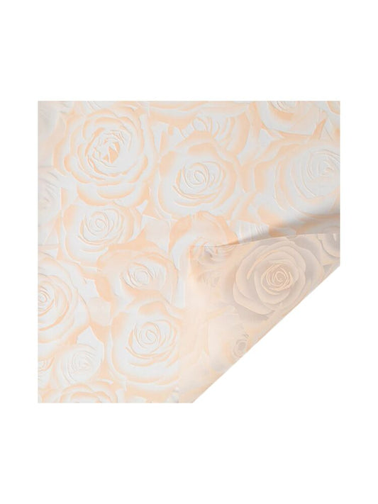 Peach Rose Pattern Flower Wrapping Paper -- 1 Per Case