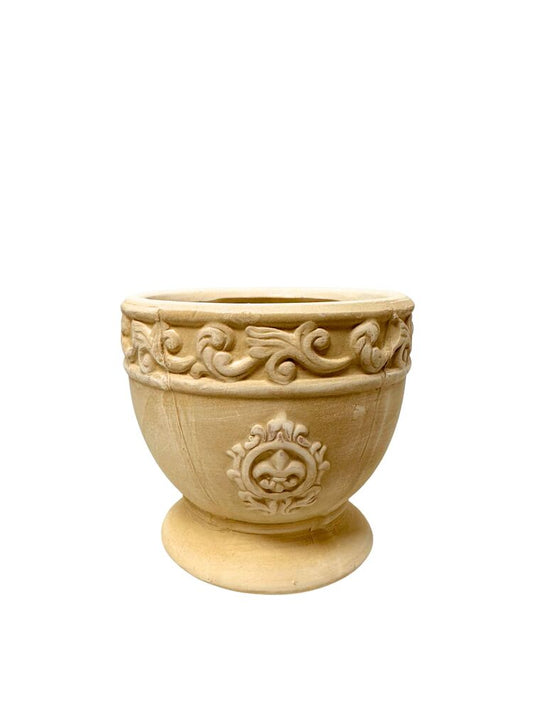 4.75 Inch Beige Round Ceramic Vase 5W x 4.75H -- 24 Per Case