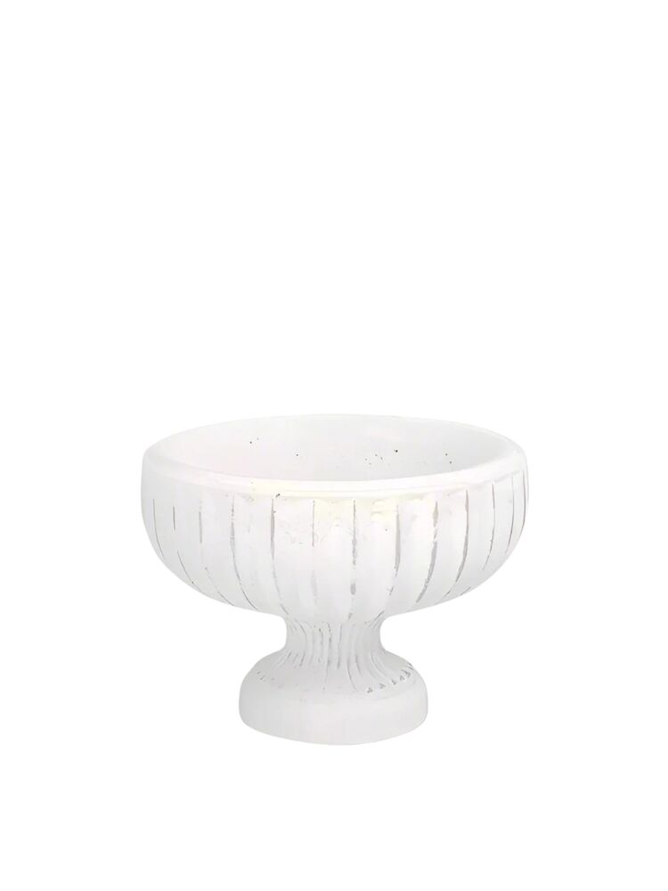 5.25 Inch White Roman Vintage Urn Cement Planter 6"W x 5.25"H -- 6 Per Case