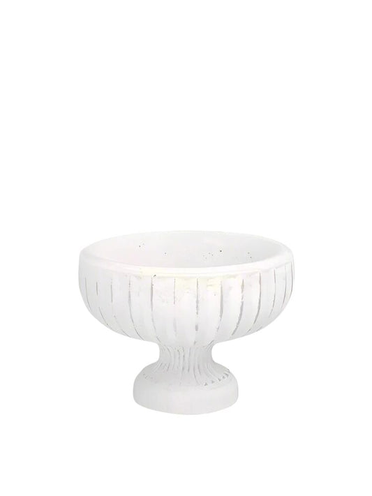 5.25 Inch White Roman Vintage Urn Cement Planter 6"W x 5.25"H -- 6 Per Case