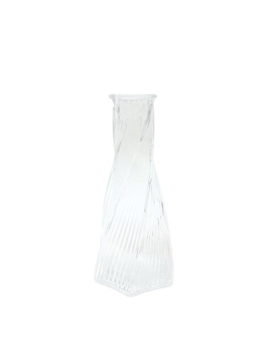 7 Inch Clear Glass Vase 3.5"W x 7"H -- 24 Per Case