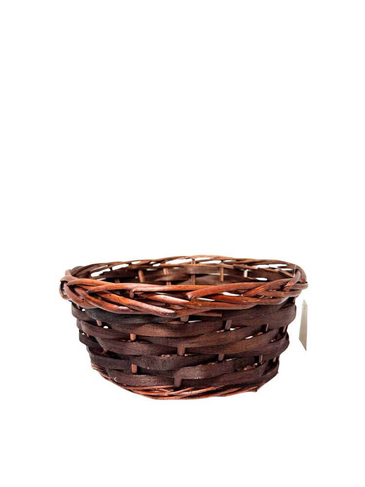 6 Inch Brown Round Basket No Handle 6"W x 4"H -- 60 Per Case