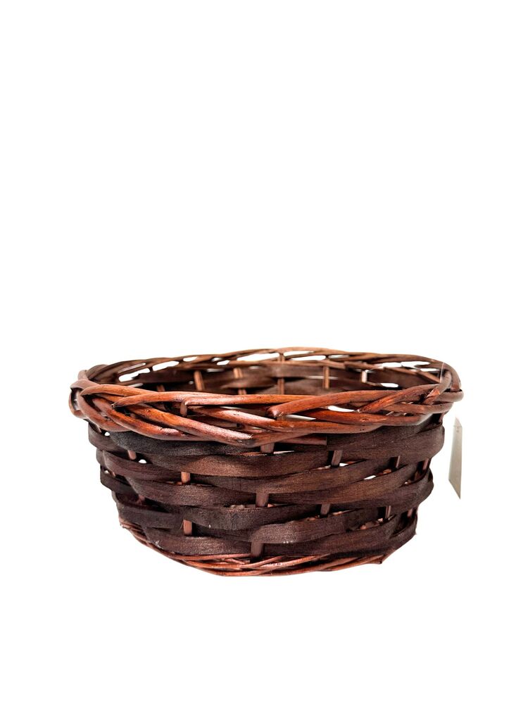 8 Inch Brown Round Basket No Handle 8"W x 4"H -- 60 Per Case