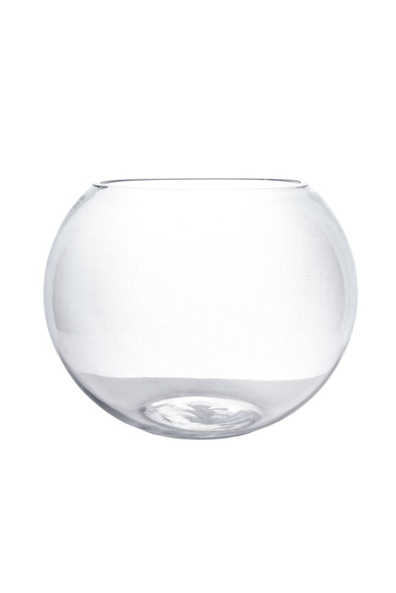 10 Inch Clear Fishbowl Glass Vase 6.5