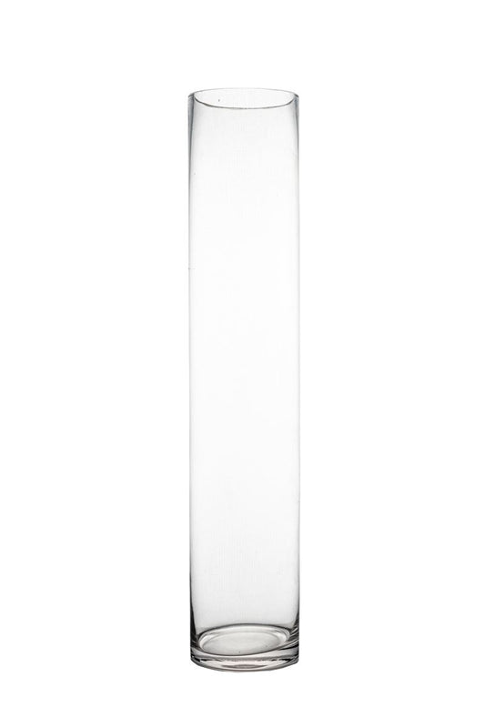 20 Inch Clear Cylindner Glass Vase 4W x 20H -- 4 Per Case