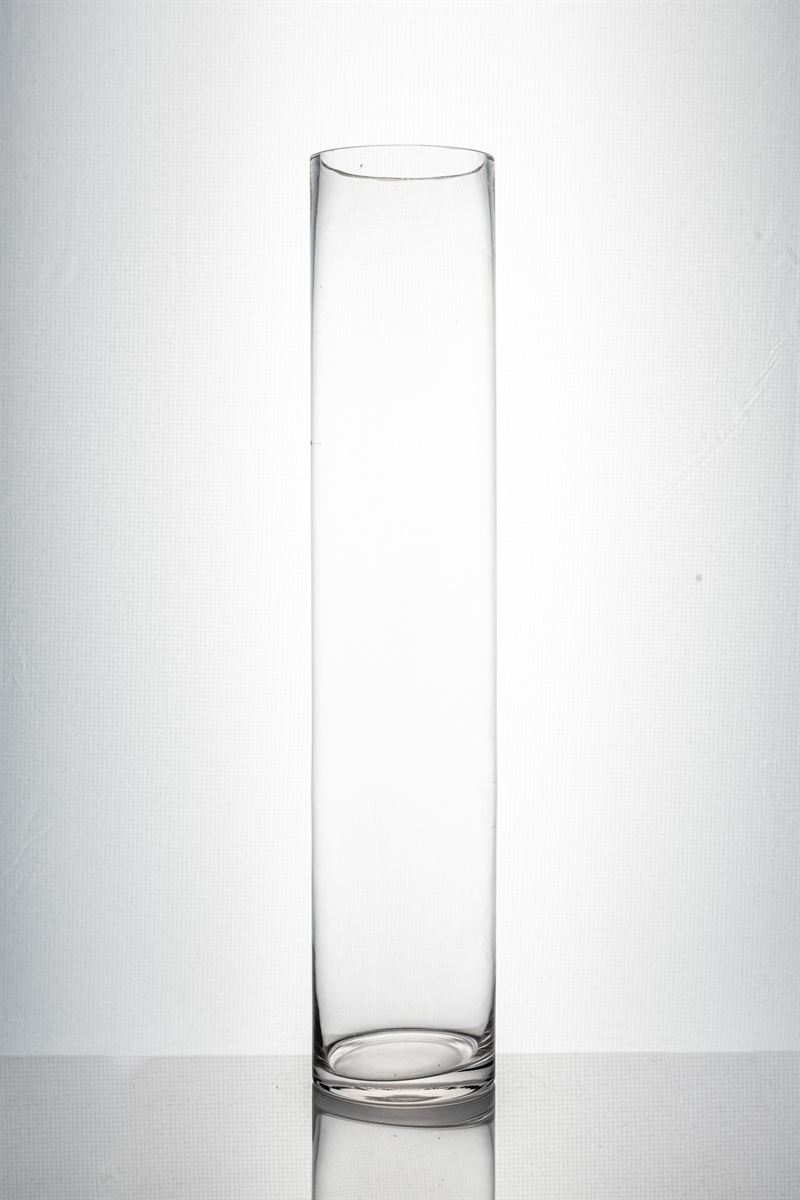 20 Inch Clear Cylindner Glass Vase 4W x 20H -- 4 Per Case